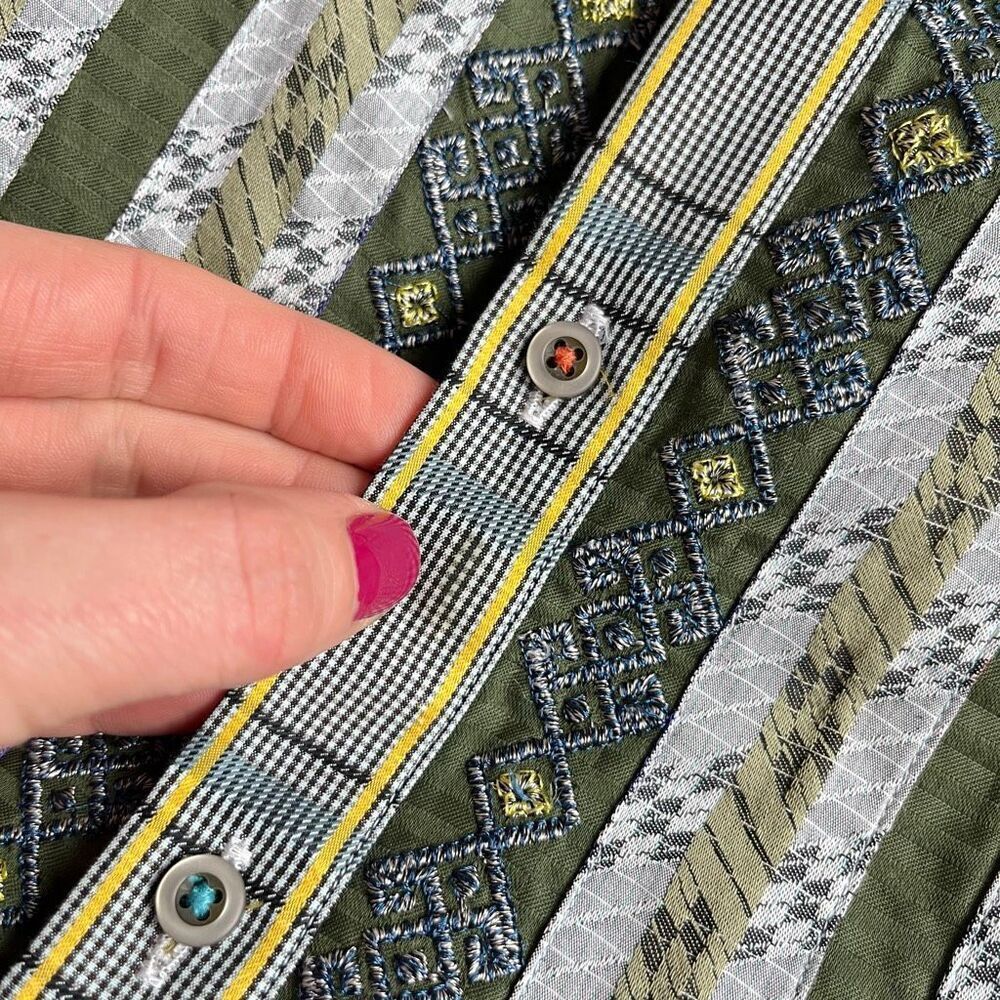 Robert Graham Patchwork Panel Button-Down Shirt –… - image 12